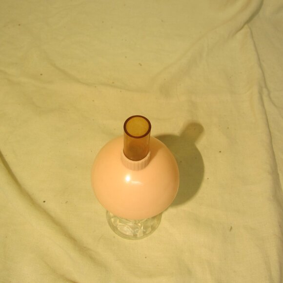 VTG PRESSED GLASS BOTTLE MADE TO LOOK LIKE OLD FASHIONED LAMP WITH SHADE - Picture 3 of 6